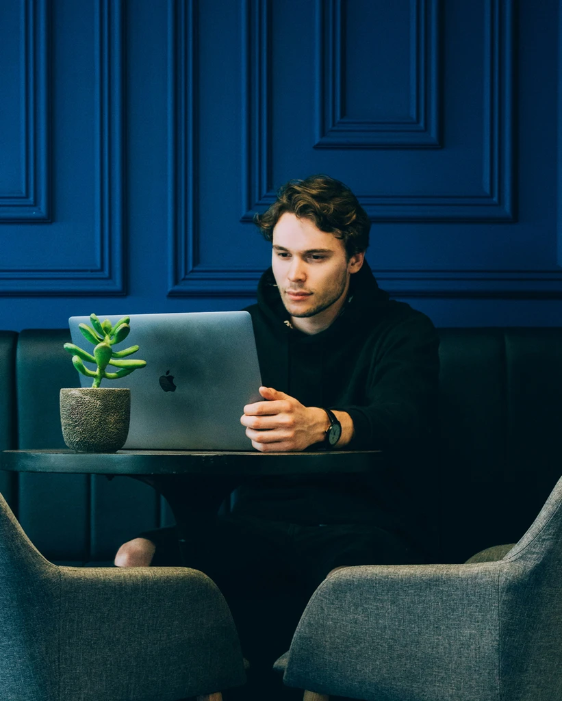 Business owner working in a quiet office